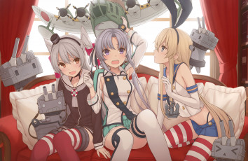 Картинка аниме kantai+collection взгляд девушки фон