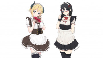 Картинка аниме ангелы +демоны горничные