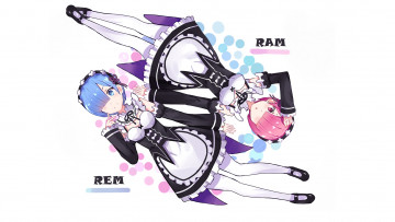 Картинка аниме re +zero+kara+hajimeru+isekai+seikatsu девушки взгляд фон