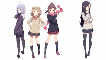 Картинка аниме unknown +другое девушки взгляд фон