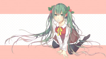 Картинка аниме vocaloid взгляд фон девушка