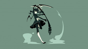 Картинка black+rock+shooter аниме девушка взгляд фон