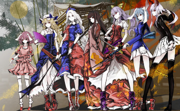 Картинка аниме touhou девушки