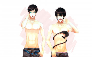 Картинка аниме ao+no+exorcist юкио рин