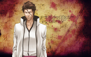 Картинка аниме bleach злодей aizen sosuke мужчина shinigami воин