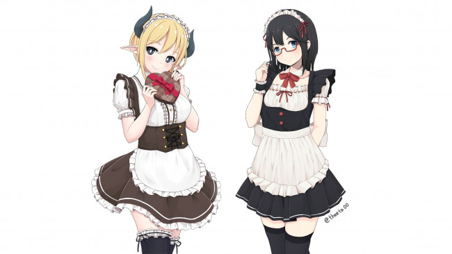 Обои картинки фото аниме, ангелы,  демоны, горничные