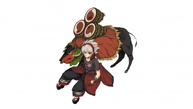 Обои картинки фото аниме, животные,  существа, девушка, взгляд, фон