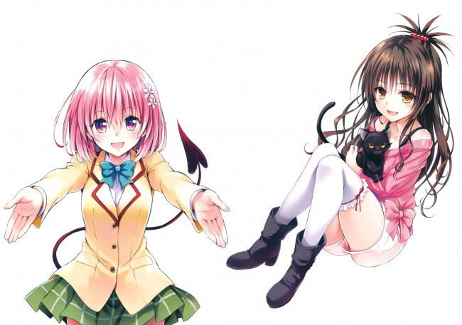 Обои картинки фото аниме, to love ru, momo, velia, deviluke, yuuki, mikan