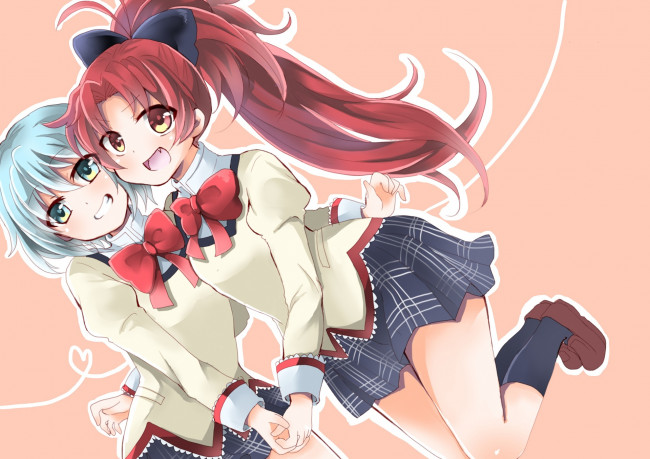 Обои картинки фото аниме, mahou shoujo madoka magika, девочки, mahou, shoujo, madoka, magica