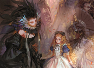 обоя аниме, alice in wonderland, white, datura