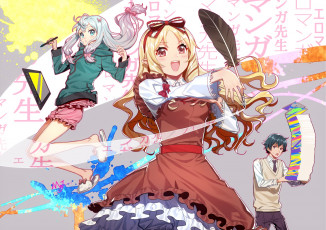 Картинка аниме eromanga-sensei взгляд фон девушка