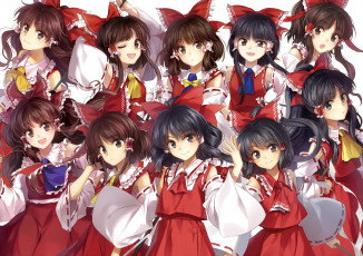 Картинка аниме touhou фон взгляд девушки