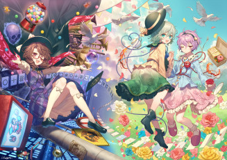 Картинка аниме touhou фон взгляд девушка