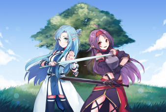 Картинка аниме sword+art+online фон взгляд девушки