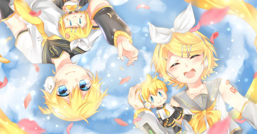 Картинка аниме vocaloid kagamine mirrors