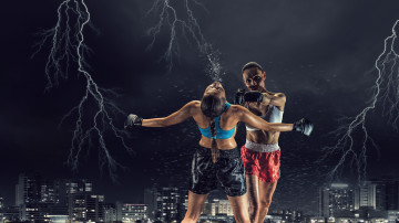 Картинка спорт бокс девушки взгляд фон