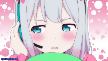 Картинка аниме eromanga-sensei взгляд фон девушка