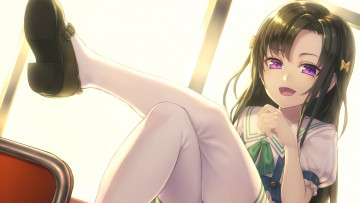 Картинка аниме unknown +другое взгляд фон девушка