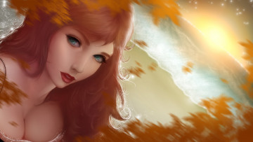 Картинка рисованное люди фон девушка взгляд