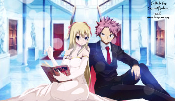 Картинка аниме fairy+tail нацу люси