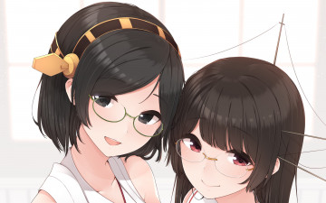 Картинка аниме kantai+collection взгляд девушки фон