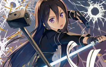 Картинка аниме sword+art+online фон взгляд девушка