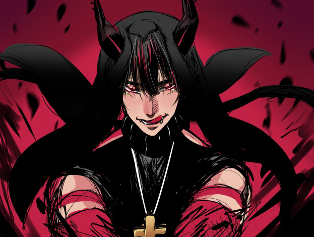 Обои картинки фото аниме, ангелы,  демоны, парень