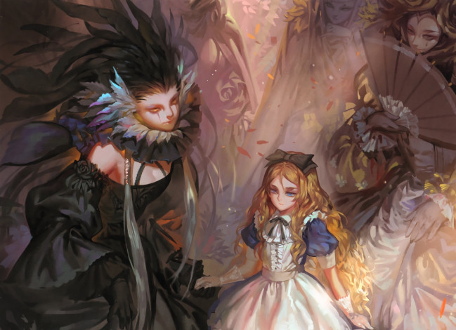 Обои картинки фото аниме, alice in wonderland, white, datura