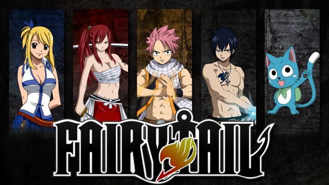 Обои картинки фото аниме, fairy tail, хвост, феи