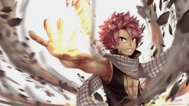 Обои картинки фото аниме, fairy tail, нацу