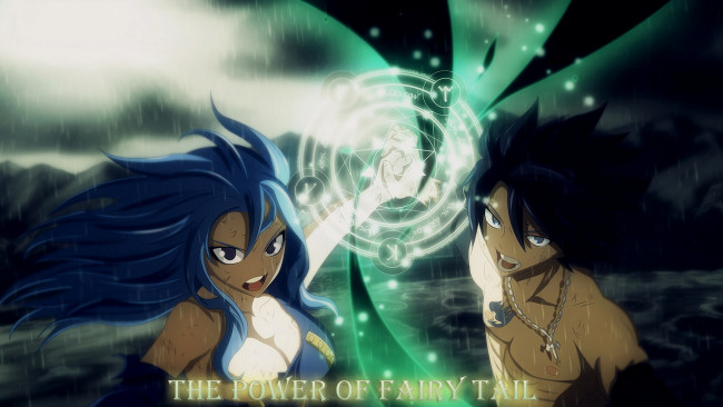 Обои картинки фото аниме, fairy tail, ждувия, грей