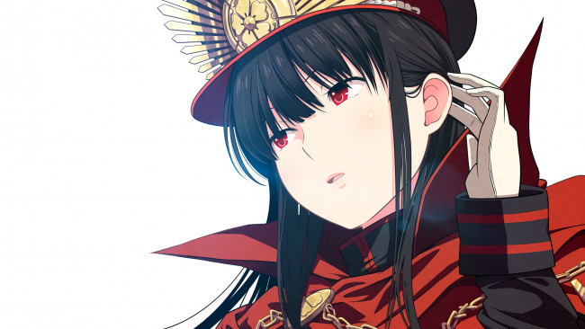 Обои картинки фото аниме, fate, stay night, взгляд, девушка, фон