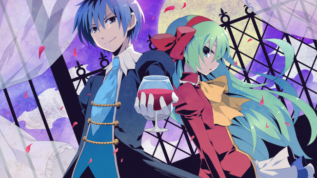 Обои картинки фото аниме, vocaloid, двое