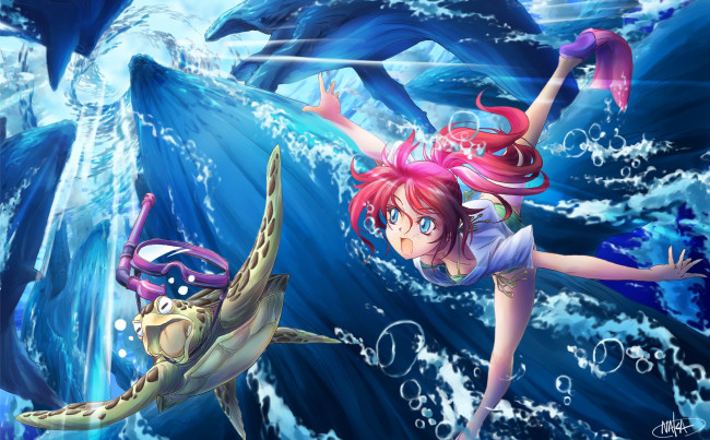 Обои картинки фото аниме, животные,  существа, original