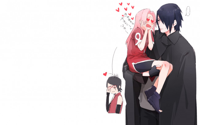 Обои картинки фото аниме, naruto, саске, сакура