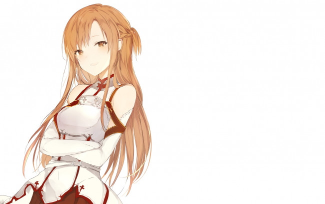 Обои картинки фото аниме, sword art online, девушка, взгляд, фон