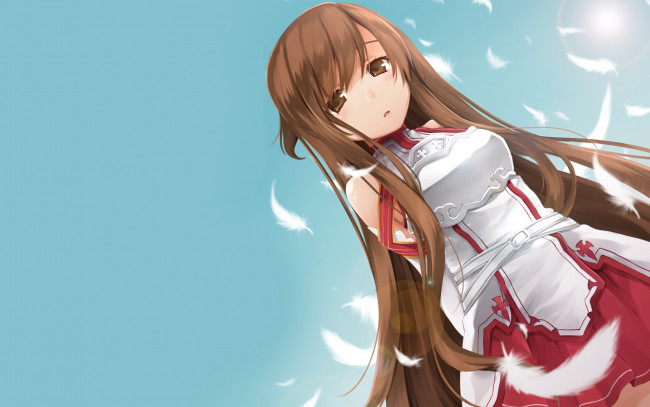 Обои картинки фото аниме, sword art online, фон, взгляд, девушка