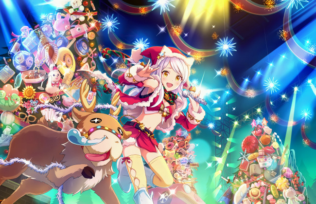 Обои картинки фото аниме, idolm@ster, взгляд, фон, девушка