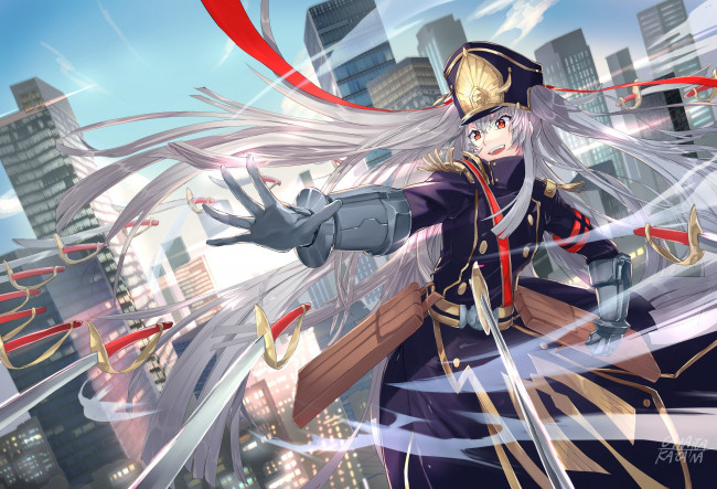 Обои картинки фото аниме, re,  creators, фон, взгляд, девушка