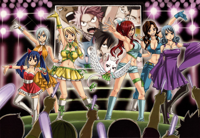 Обои картинки фото аниме, fairy tail, хвост, феи