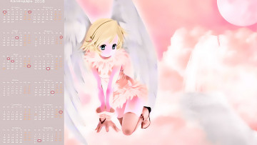 Картинка календари аниме крылья взгляд девушка