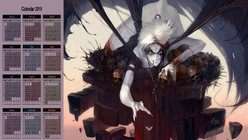 Картинка календари фэнтези существо череп