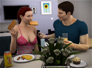 Картинка 3д+графика люди+ people фон взгляд девушка