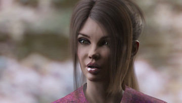 Картинка 3д+графика портрет+ portraits взгляд фон девушка