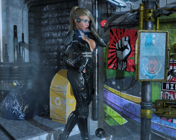 Обои картинки фото 3д графика, люди , people, фон, взгляд, девушка