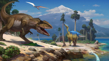 Картинка рисованное животные +доисторические cretaceous period nikolai litvinenko