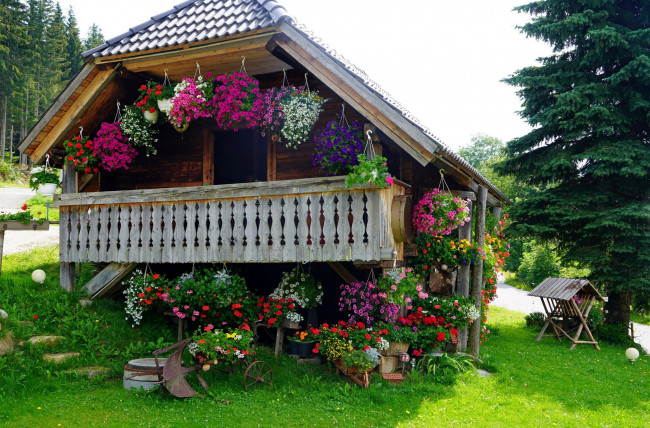 Обои картинки фото города, - здания,  дома, лето, дом, цветы