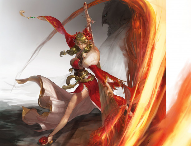 Обои картинки фото аниме, оружие,  техника,  технологии, девушка