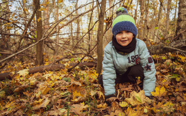 Обои картинки фото разное, дети, девочка, осень, листья, лес
