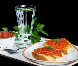 обоя еда, икра, красная, деликатес, рюмка, водка